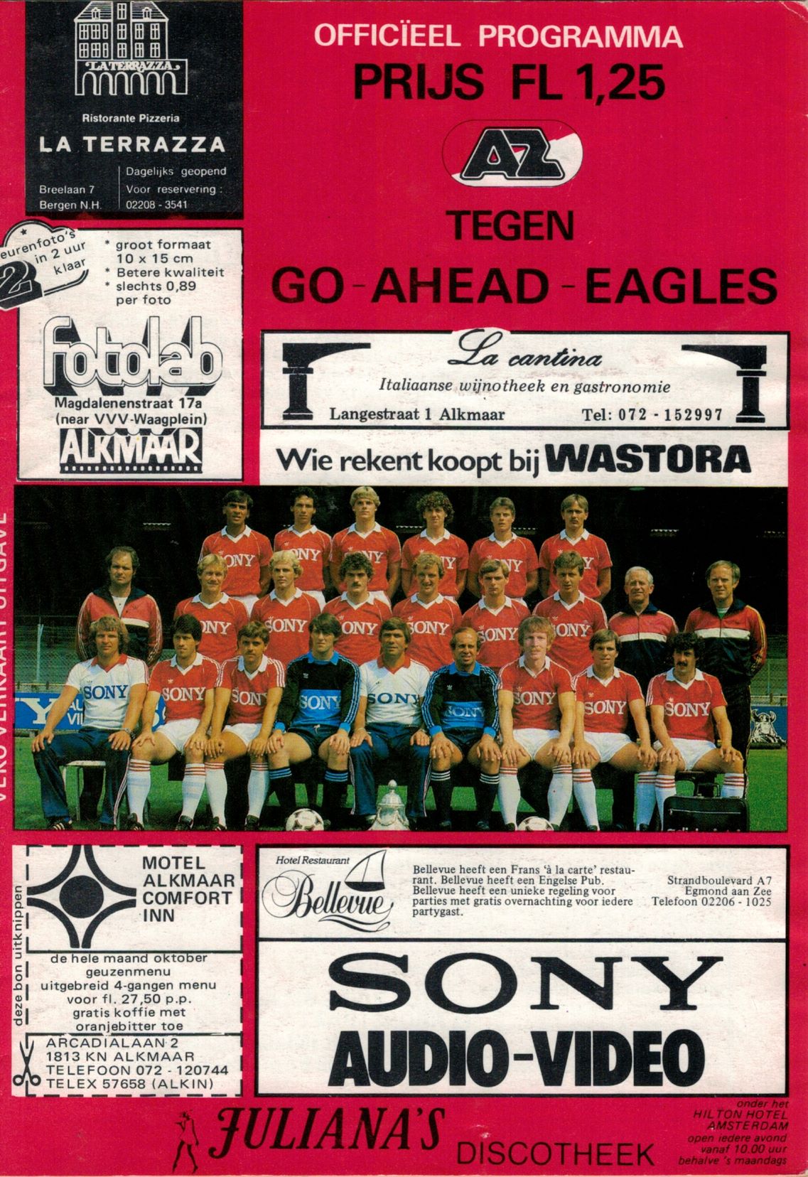 AZ Programma 23-okt-1982 ga eagles thuis